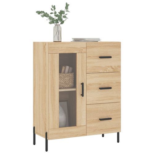 Buffet chêne sonoma 69,5x34x90 cm bois d'ingénierie - Photo n°3; ?>