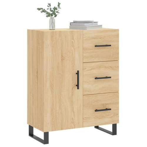 Buffet chêne sonoma 69,5x34x90 cm bois d'ingénierie - Photo n°3; ?>