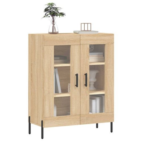 Buffet chêne sonoma 69,5x34x90 cm bois d'ingénierie - Photo n°3; ?>