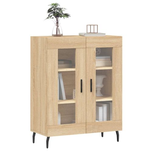 Buffet chêne sonoma 69,5x34x90 cm bois d'ingénierie - Photo n°3; ?>