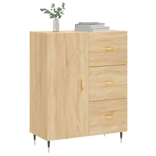 Buffet chêne sonoma 69,5x34x90 cm bois d'ingénierie - Photo n°3; ?>