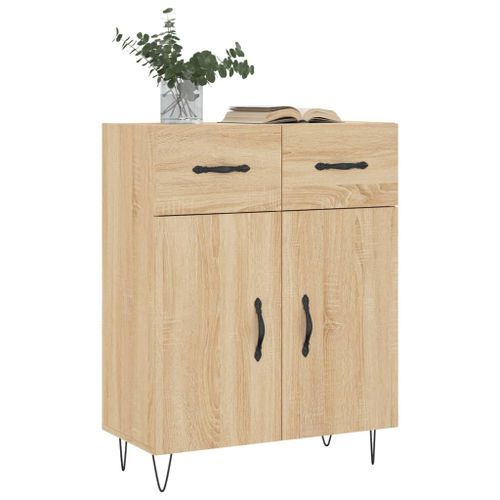 Buffet chêne sonoma 69,5x34x90 cm bois d'ingénierie - Photo n°3; ?>