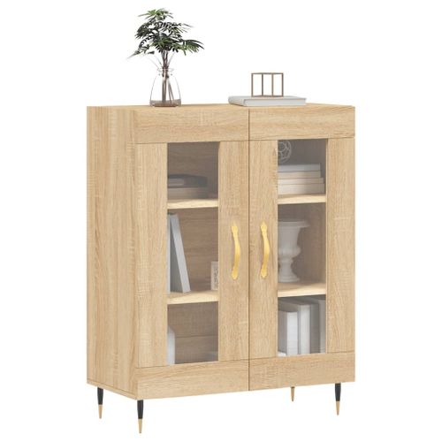 Buffet chêne sonoma 69,5x34x90 cm bois d'ingénierie - Photo n°3; ?>