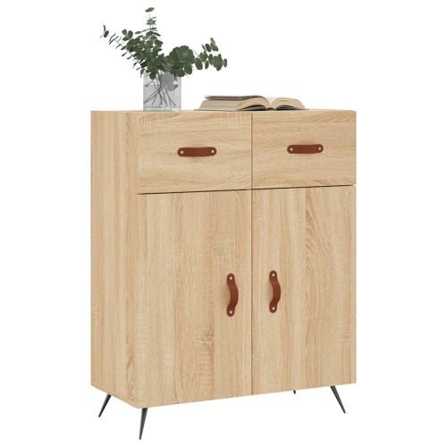 Buffet chêne sonoma 69,5x34x90 cm bois d'ingénierie - Photo n°3; ?>