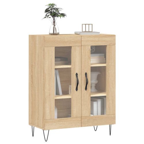 Buffet chêne sonoma 69,5x34x90 cm bois d'ingénierie - Photo n°3; ?>