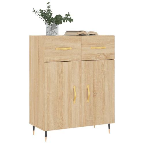 Buffet chêne sonoma 69,5x34x90 cm bois d'ingénierie - Photo n°3; ?>