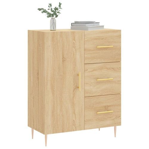 Buffet chêne sonoma 69,5x34x90 cm bois d'ingénierie - Photo n°3; ?>