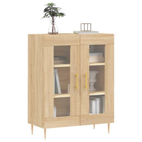 Buffet chêne sonoma 69,5x34x90 cm bois d'ingénierie - Photo n°3; ?>