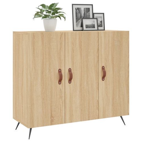 Buffet chêne sonoma 90x34x80 cm bois d'ingénierie - Photo n°3; ?>