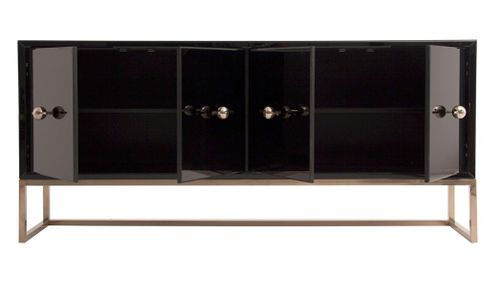 Buffet design 4 portes miroir teinté noir Art's - Photo n°3; ?>
