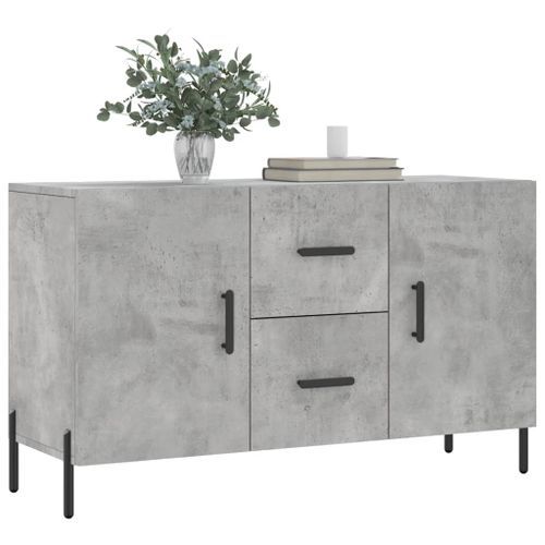 Buffet gris béton 100x36x60 cm bois d'ingénierie - Photo n°3; ?>