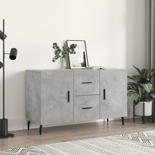 Buffet gris béton 100x36x60 cm bois d'ingénierie - Photo n°2; ?>