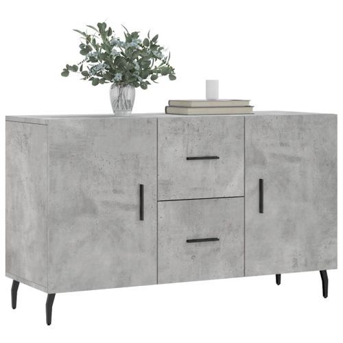 Buffet gris béton 100x36x60 cm bois d'ingénierie - Photo n°3; ?>