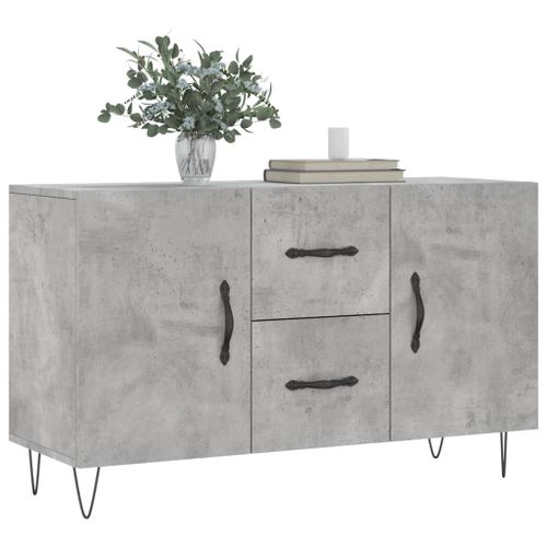 Buffet gris béton 100x36x60 cm bois d'ingénierie - Photo n°3; ?>