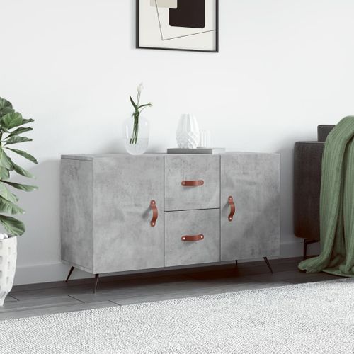 Buffet gris béton 100x36x60 cm bois d'ingénierie - Photo n°2; ?>