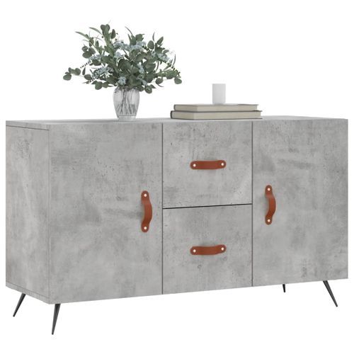 Buffet gris béton 100x36x60 cm bois d'ingénierie - Photo n°3; ?>