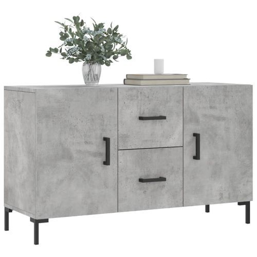 Buffet gris béton 100x36x60 cm bois d'ingénierie - Photo n°3; ?>