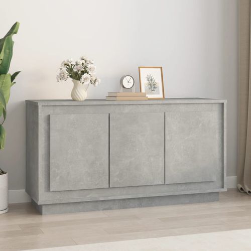 Buffet gris béton 102x35x55 cm bois d'ingénierie - Photo n°2; ?>