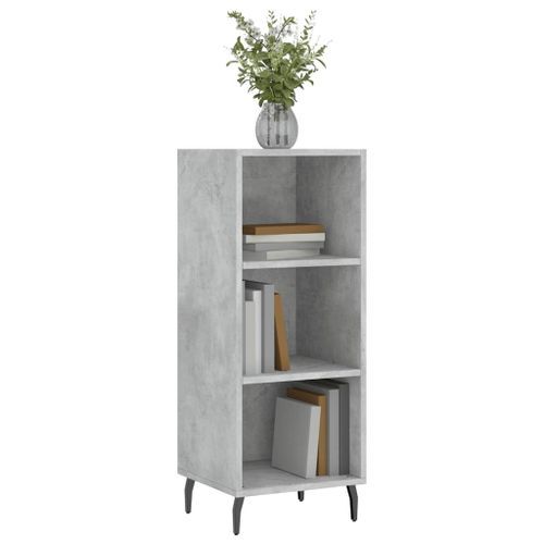 Buffet gris béton 34,5x32,5x90 cm bois d'ingénierie - Photo n°3; ?>