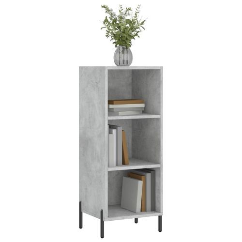 Buffet gris béton 34,5x32,5x90 cm bois d'ingénierie - Photo n°3; ?>