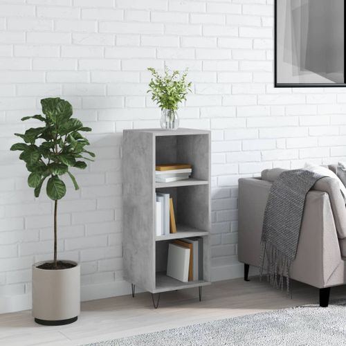 Buffet gris béton 34,5x32,5x90 cm bois d'ingénierie - Photo n°2; ?>