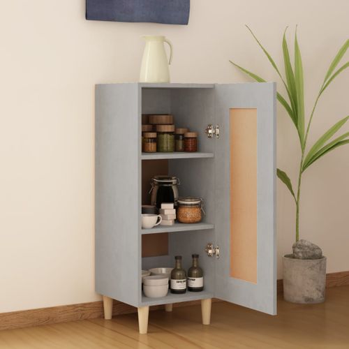 Buffet Gris béton 34,5x34x90 cm Bois d'ingénierie - Photo n°3; ?>