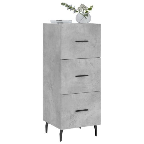 Buffet Gris béton 34,5x34x90 cm Bois d'ingénierie - Photo n°3; ?>