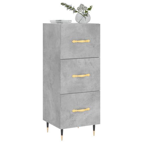 Buffet Gris béton 34,5x34x90 cm Bois d'ingénierie - Photo n°3; ?>