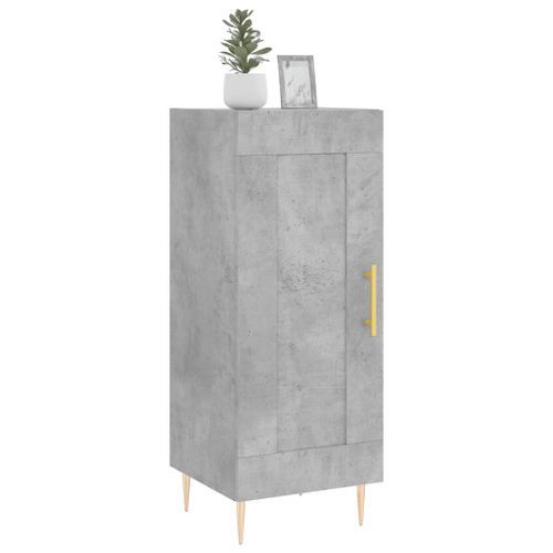 Buffet Gris béton 34,5x34x90 cm Bois d'ingénierie - Photo n°3; ?>