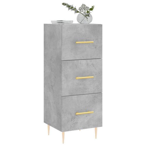 Buffet Gris béton 34,5x34x90 cm Bois d'ingénierie - Photo n°3; ?>