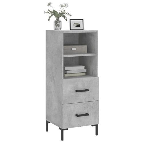 Buffet Gris béton 34,5x34x90 cm Bois d'ingénierie - Photo n°3; ?>