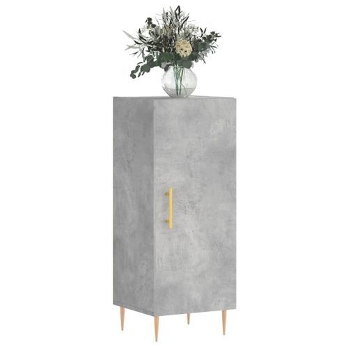 Buffet Gris béton 34,5x34x90 cm Bois d'ingénierie - Photo n°3; ?>