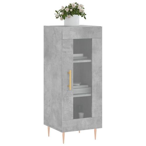 Buffet Gris béton 34,5x34x90 cm Bois d'ingénierie - Photo n°3; ?>