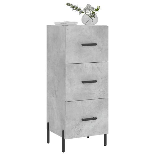 Buffet Gris béton 34,5x34x90 cm Bois d'ingénierie - Photo n°3; ?>