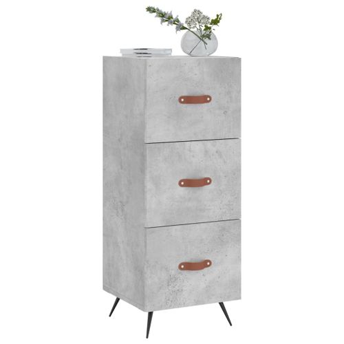 Buffet Gris béton 34,5x34x90 cm Bois d'ingénierie - Photo n°3; ?>