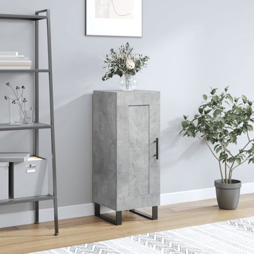 Buffet Gris béton 34,5x34x90 cm Bois d'ingénierie - Photo n°2; ?>