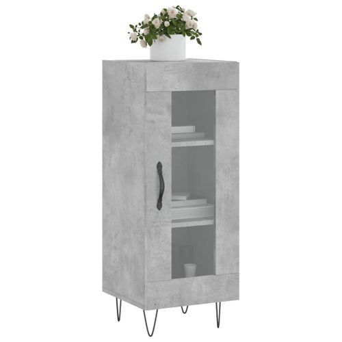 Buffet Gris béton 34,5x34x90 cm Bois d'ingénierie - Photo n°3; ?>