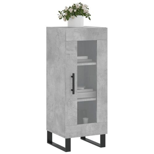 Buffet Gris béton 34,5x34x90 cm Bois d'ingénierie - Photo n°3; ?>