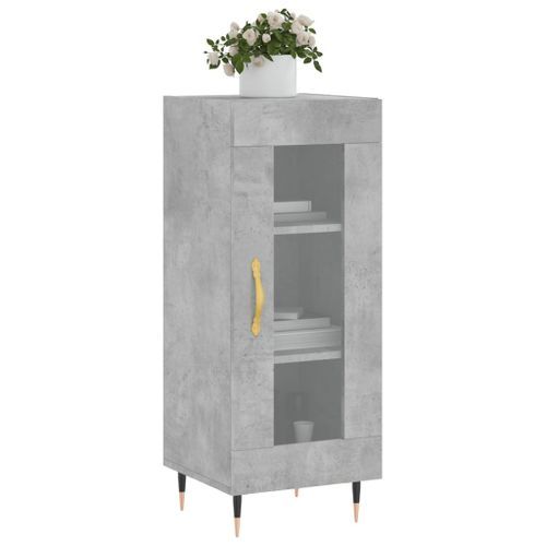 Buffet Gris béton 34,5x34x90 cm Bois d'ingénierie - Photo n°3; ?>