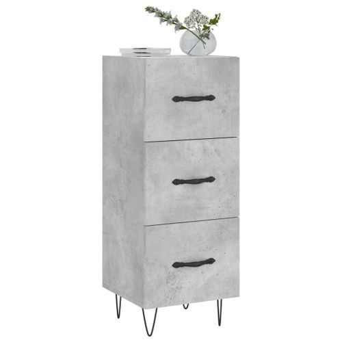 Buffet Gris béton 34,5x34x90 cm Bois d'ingénierie - Photo n°3; ?>