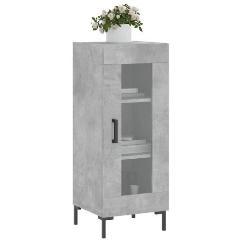 Buffet Gris béton 34,5x34x90 cm Bois d'ingénierie - Photo n°3; ?>