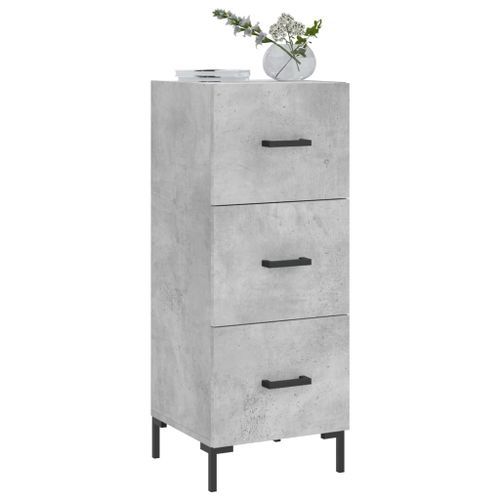 Buffet Gris béton 34,5x34x90 cm Bois d'ingénierie - Photo n°3; ?>