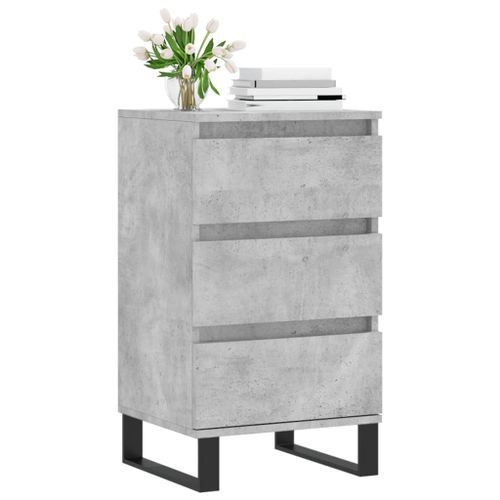 Buffet gris béton 40x35x70 cm bois d'ingénierie - Photo n°3; ?>