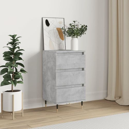 Buffet gris béton 40x35x70 cm bois d'ingénierie - Photo n°2; ?>