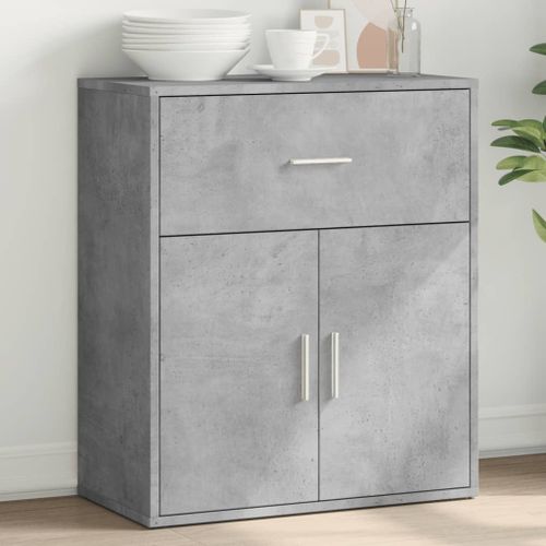 Buffet gris béton 60x31x70 cm bois d'ingénierie - Photo n°2; ?>