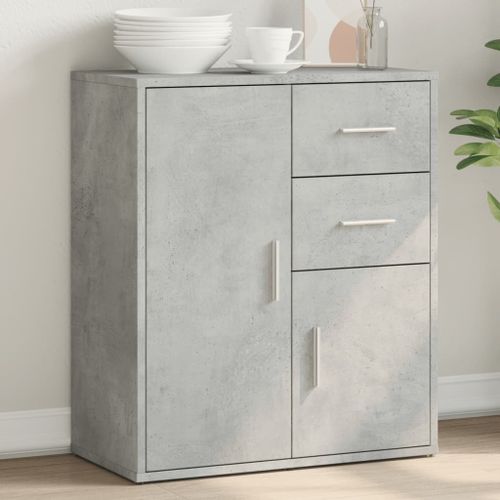 Buffet gris béton 60x31x70 cm bois d'ingénierie - Photo n°2; ?>