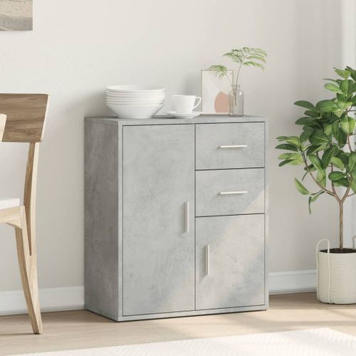 Buffet gris béton 60x31x70 cm bois d'ingénierie - Photo n°3; ?>