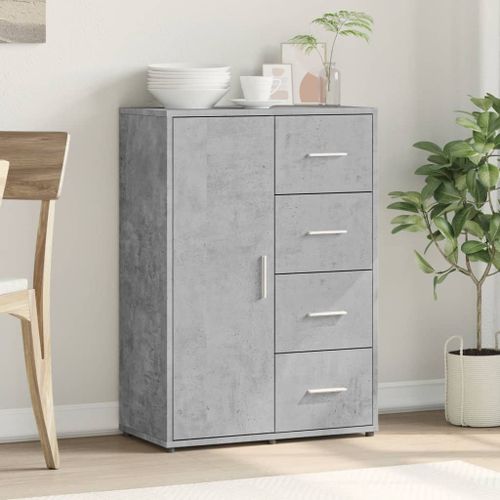 Buffet gris béton 60x31x84 cm bois d'ingénierie - Photo n°3; ?>