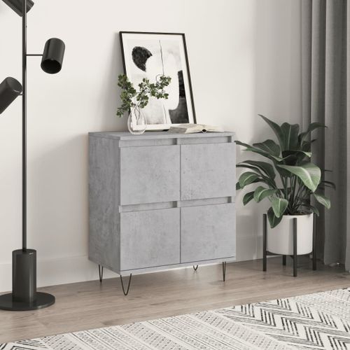 Buffet Gris béton 60x35x70 cm Bois d'ingénierie - Photo n°2; ?>