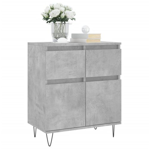 Buffet Gris béton 60x35x70 cm Bois d'ingénierie - Photo n°3; ?>